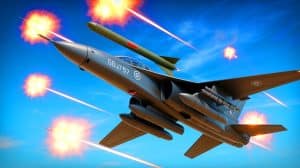 Illustration de la vulnérabilité des bombes GBU-57 face aux défenses antiaériennes, générée par intelligence artificielle.