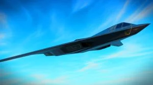 Illustration d'un bombardier furtif de nouvelle génération, générée par intelligence artificielle.