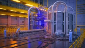 Illustration of the ITER project with China's delivery of the magnetic feeder system. Image generated by AI.