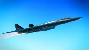 Illustration de l'avion hypersonique SR-72 "Darkstar" en vol. Image réalisée par IA.