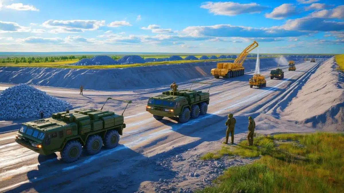 Illustration von der Kontrolle eines Lithiumvorkommens durch russische Streitkräfte in der ukrainischen Region Donezk.
