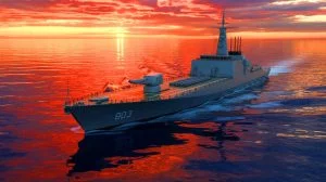 Illustration of Iranian vessels potentially deploying naval mines in the Strait of Hormuz. Image generated by AI.