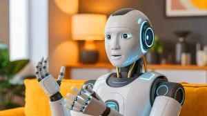 Illustration of Fourier's GR-3 humanoid robot designed for domestic and educational environments, generated by artificial intelligence.