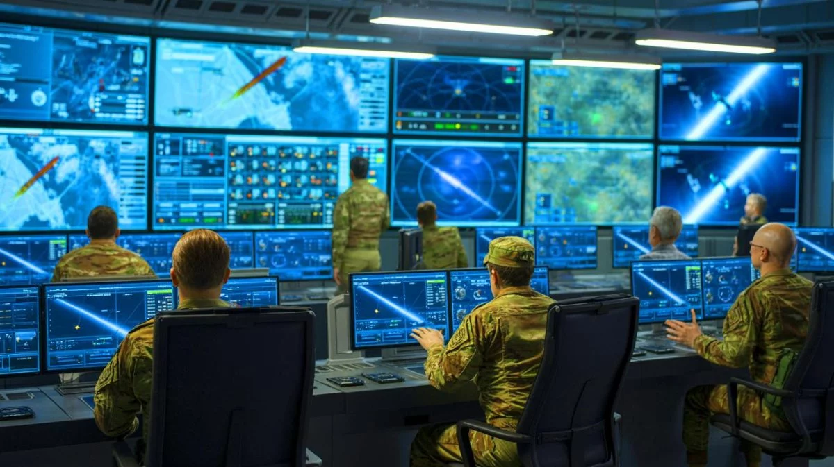 Illustration of China's military kill web enhancing missile accuracy and reliability. Image generated by AI.