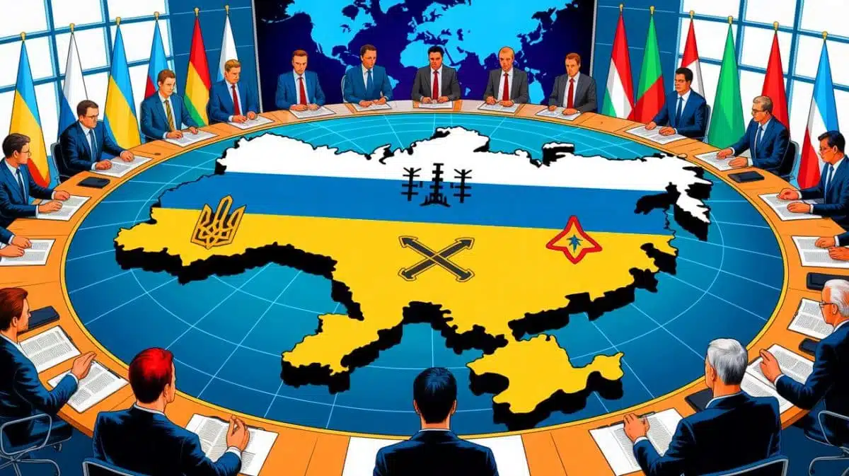 Illustration de l'expansionnisme russe en Ukraine et ses implications géopolitiques. Image réalisée par IA.