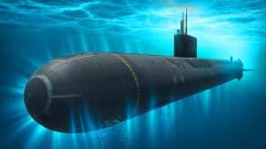 Illustration de l'attaque sous-marine du Virginia Block V. Image réalisée par IA.