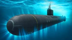 Illustration de l'attaque sous-marine du Virginia Block V. Image réalisée par IA.