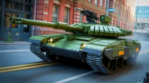 Illustration de l'innovation russe en matière de systèmes de combat robotisés, avec le concept "Shturm" conçu pour opérer dans des zones urbaines à haut risque.