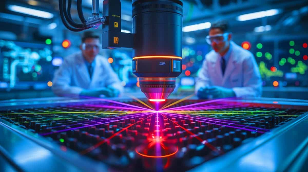 Illustration du laser ZEUS activé à l'Université du Michigan, représentant sa puissance technologique. Image réalisée par IA.