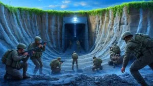 Illustration de secousses mystérieuses en Europe liées à des opérations militaires secrètes. Image réalisée par IA.