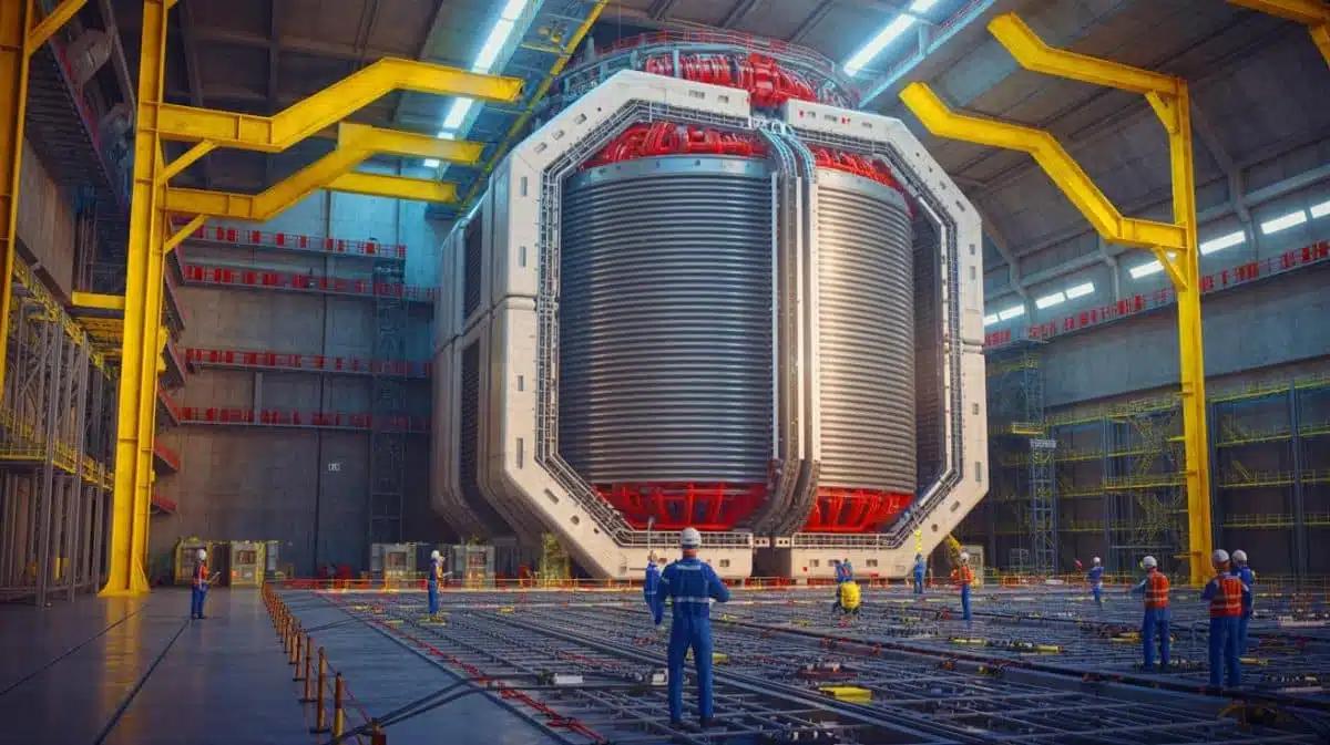 Illustration de l'ITER, le projet de fusion nucléaire international, générée par intelligence artificielle.