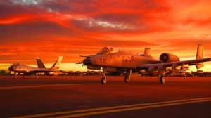 Illustration of the U.S. Air Force's decision to retire the A-10 Warthog and cancel the E-7 Wedgetail program, generated by artificial intelligence.