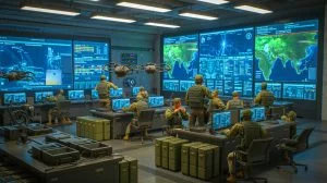 Illustration de la révision des stratégies énergétiques des armées européennes, générée par intelligence artificielle.