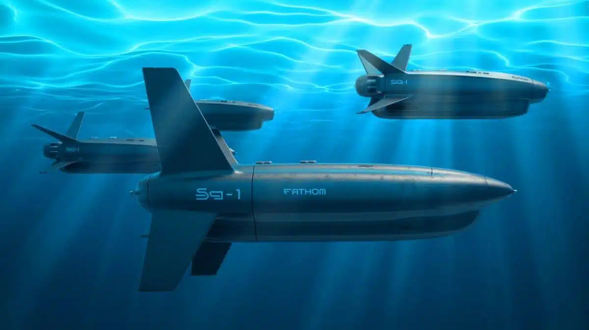 « Nous sommes prêts à plonger dans l’inconnu » : le Royaume-Uni déploie son drone sous-marin SG-1 Fathom propulsé par l’IA pour contrer les menaces russes Illustration de drones sous-marins SG-1 Fathom de la Royal Navy britannique, générée par intelligence artificielle.