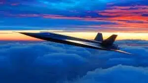Illustration de l'avion hypersonique conceptuel SR-72 "Darkstar", générée par intelligence artificielle.