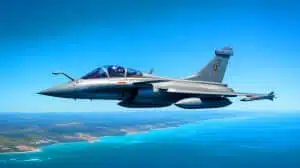 Illustration of Portugal's strategic decision to choose the Rafale over the F-35, highlighting defense dynamics in Europe. Image generated by AI.