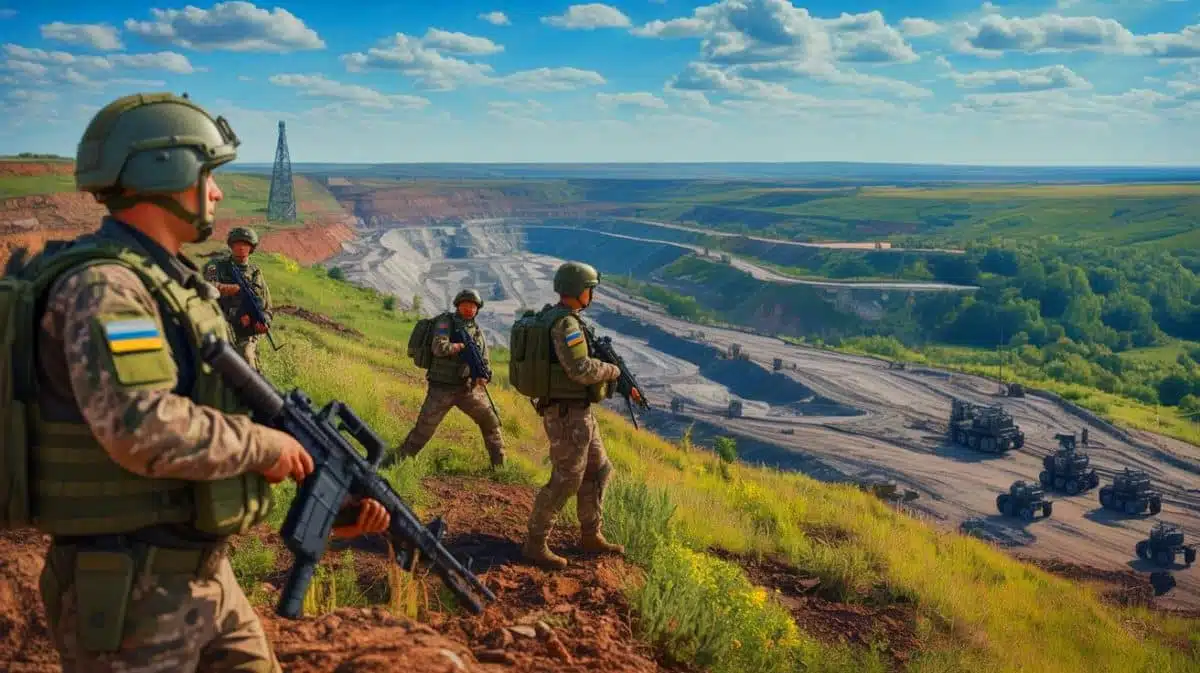 Illustration of Russian forces seizing a lithium-rich area in Ukraine's Donetsk region.