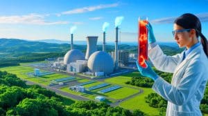 Illustration of China's exploration and discovery of vast thorium reserves beneath its soil, generated by artificial intelligence.
