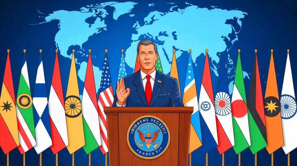 Illustration of U.S. Defense Secretary Pete Hegseth addressing Indo-Pacific allies about China's military threats. Image generated by AI.
