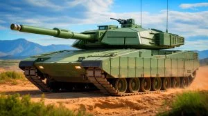Illustration of the K3 hydrogen-powered main battle tank being developed by Hyundai Rotem, generated by artificial intelligence.