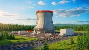 Illustration of the Darlington Nuclear Generating Station's small modular reactor project in Canada, generated by artificial intelligence.