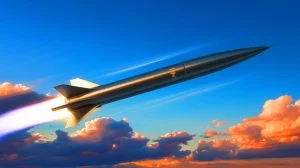 Illustration of France's first hypersonic missile prototype test, generated by artificial intelligence.