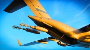 Illustration of microvanes on a C-17 Globemaster III aircraft, highlighting their fuel-saving potential; artificial illustration generated by AI.