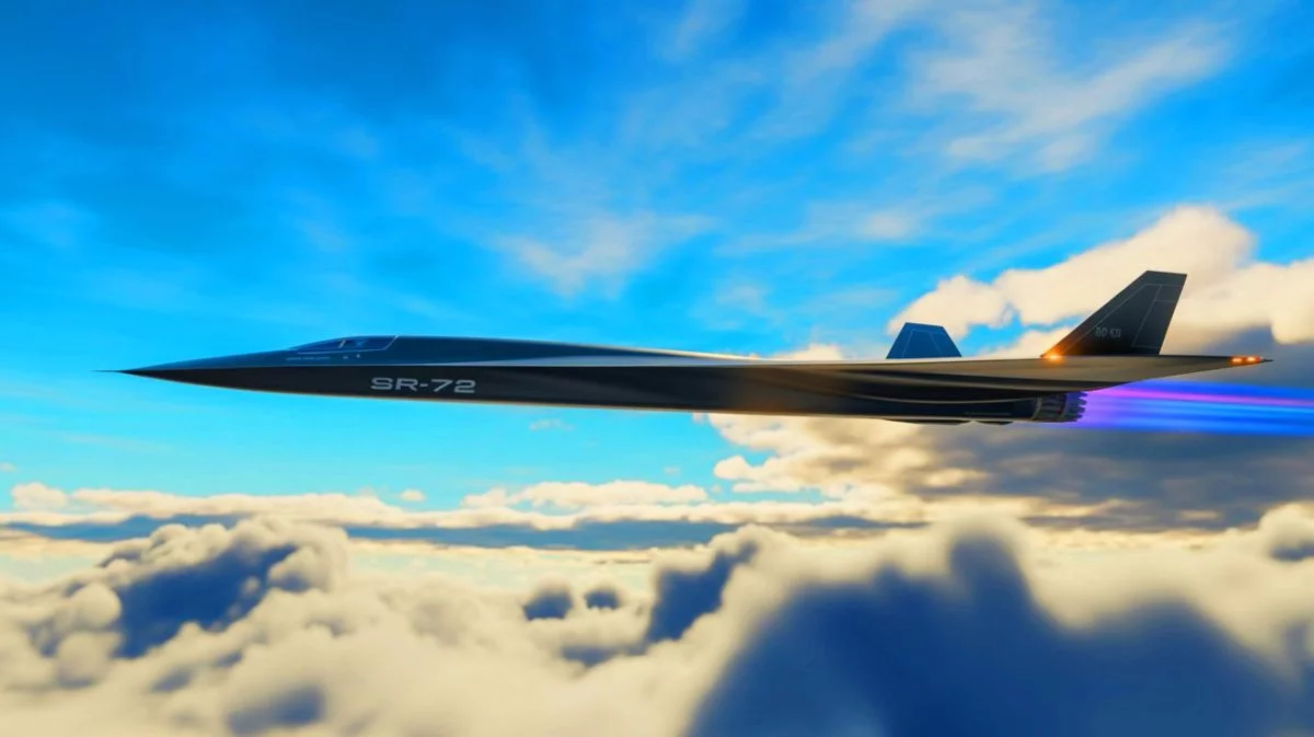 Illustration of Lockheed Martin's SR-72 hypersonic aircraft showcasing its advanced design and capabilities, created by artificial intelligence.