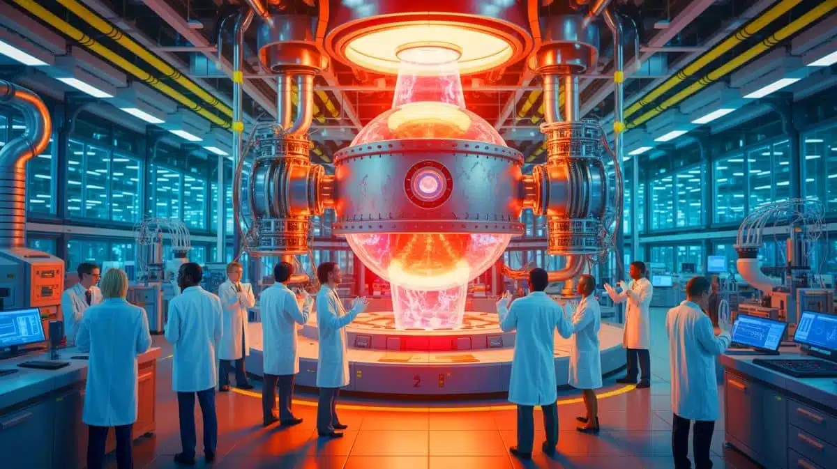 Illustration de la livraison du système de distribution magnétique pour le projet ITER. Image réalisée par IA.