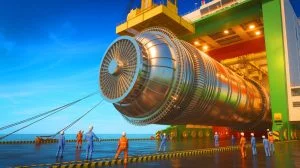 Illustration de la livraison d'un composant clé par la Chine pour le projet ITER, générée par intelligence artificielle.