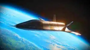 Illustration de l'avion spatial X-37B de l'US Space Force en orbite, créée par intelligence artificielle.