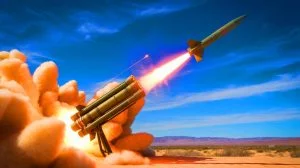 Illustration de la réussite du tir d'essai du missile de frappe de précision PrSM par l'armée australienne, générée par intelligence artificielle.