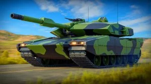 Illustration de la conception du K3, char de combat principal à hydrogène, générée par intelligence artificielle.