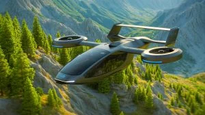 Illustration de l'innovation du Jetson ONE pour les missions de sauvetage en montagne, générée par intelligence artificielle.