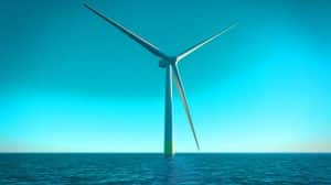 Illustration de la turbine éolienne Haliade-X de GE, symbole de l'innovation énergétique et de la transition vers des énergies renouvelables. Image réalisée par IA.