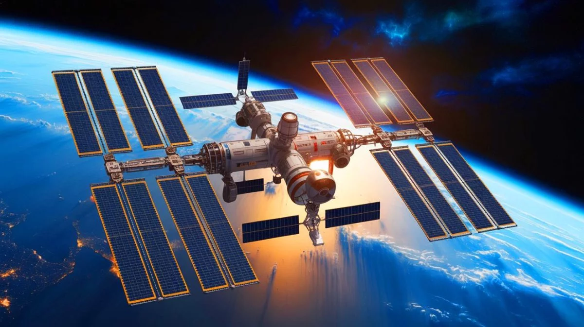 Illustration of DARPA's "Rads to Watts" program concept for nuclear power systems in space, created by artificial intelligence.