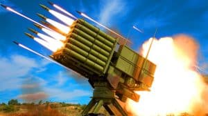 Illustration of the U.S. Army's Direct Support Fires Technology 30-rocket pod system, showcasing rapid firepower capabilities.