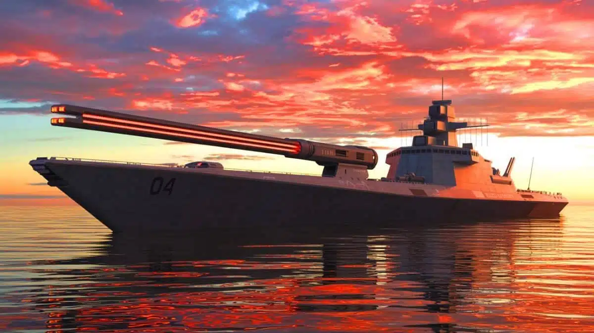 Illustration of Japan's advanced railgun technology and its impact on modern defense strategies.