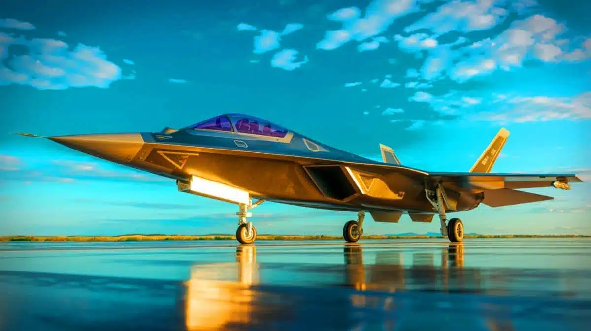 Illustration of China's next-generation stealth fighter, the J-36, as imagined in an artificial illustration.