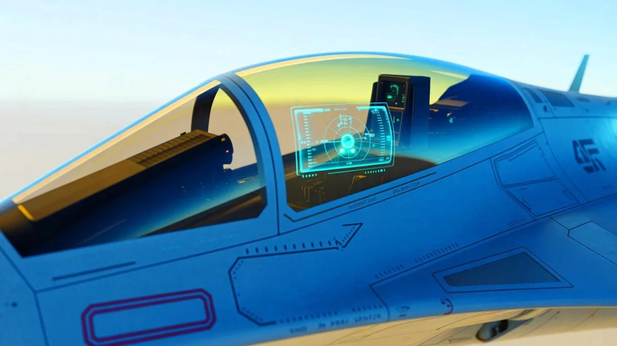 Illustration of the futuristic EPIIC cockpit design for next-generation fighter aircraft, generated by artificial intelligence.