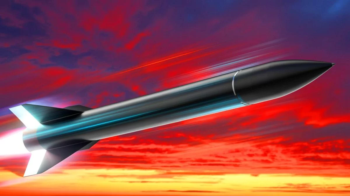 Illustration von einem Hyperschall-Marschflugkörper der US-Luftwaffe in der Entwicklung. Bild durch KI generiert.