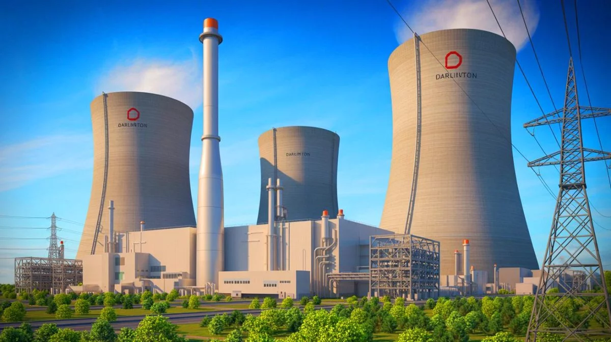 Illustration von der nuklearen Dampfturbine für das Darlington SMR-Projekt, erstellt mit künstlicher Intelligenz.