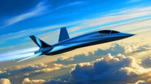 Illustration von einem hypothetischen SR-72 Hyperschalljet, erstellt durch künstliche Intelligenz.