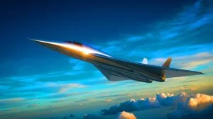 Illustration von einem hypothetischen SR-72 Hyperschallflugzeug, erstellt durch künstliche Intelligenz.