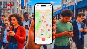 „Diese App ist lebensrettend“: ICEBlock Alarmiert Einwanderer Vor Razzien und Erobert Die US-App-Store-Charts im Sturm Illustration von einer App, die ICE-Sichtungen meldet, erstellt durch künstliche Intelligenz.