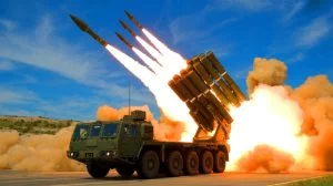 Illustration von einem 30-Raketen-Pod-System der US-Armee, erstellt mithilfe künstlicher Intelligenz.