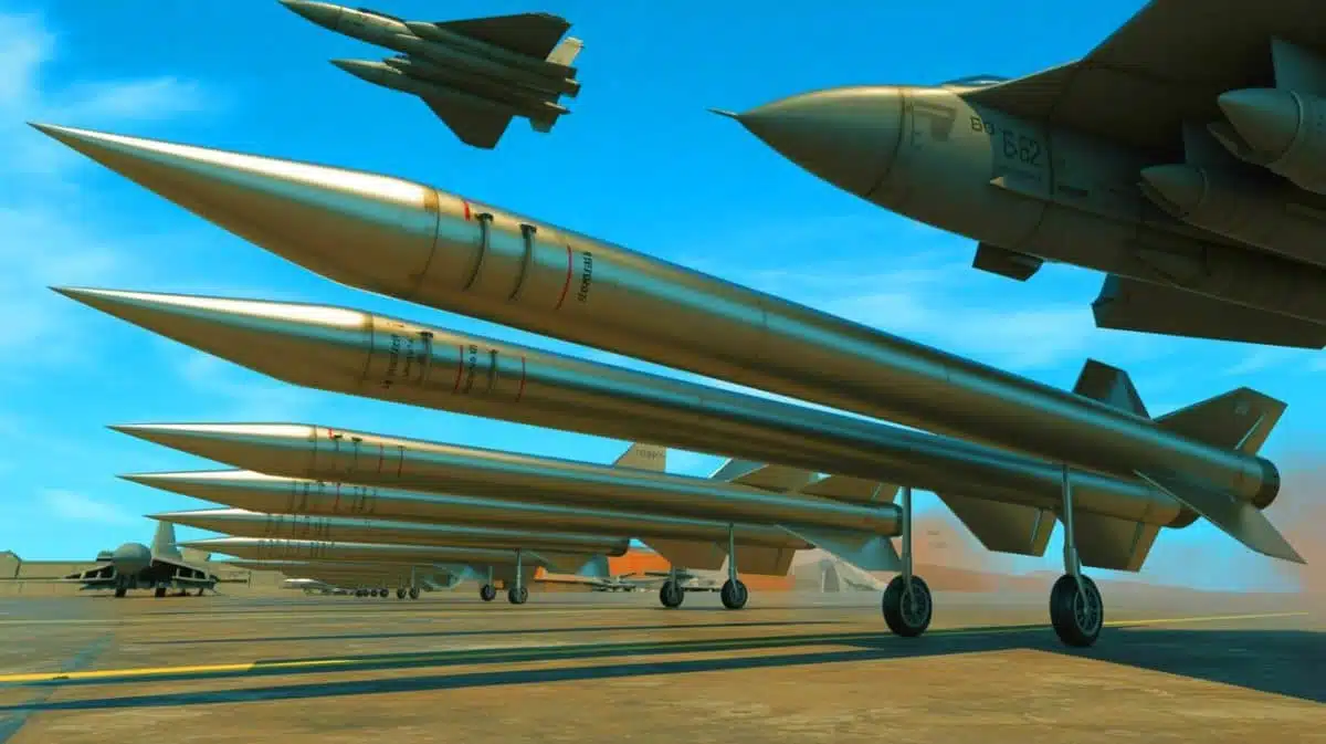 Illustration von der Verzögerung und dem Comeback der Hyperschallwaffenprogramme der US-Luftwaffe, erstellt durch künstliche Intelligenz.