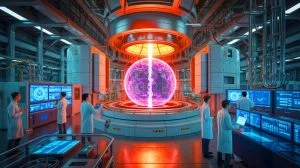 Illustration von der Rekordleistung des chinesischen Tokamak EAST bei der Plasma-Stabilität mithilfe künstlicher Intelligenz erstellt.
