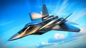 Illustration von einem möglichen neuen chinesischen Tarnkappenflugzeug, erstellt mit künstlicher Intelligenz.
