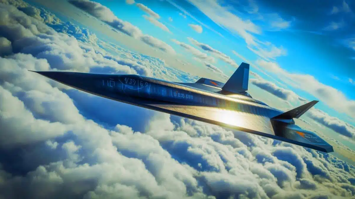 Illustration von einem SR-72-Hyperschallflugzeug, erstellt mit künstlicher Intelligenz.
